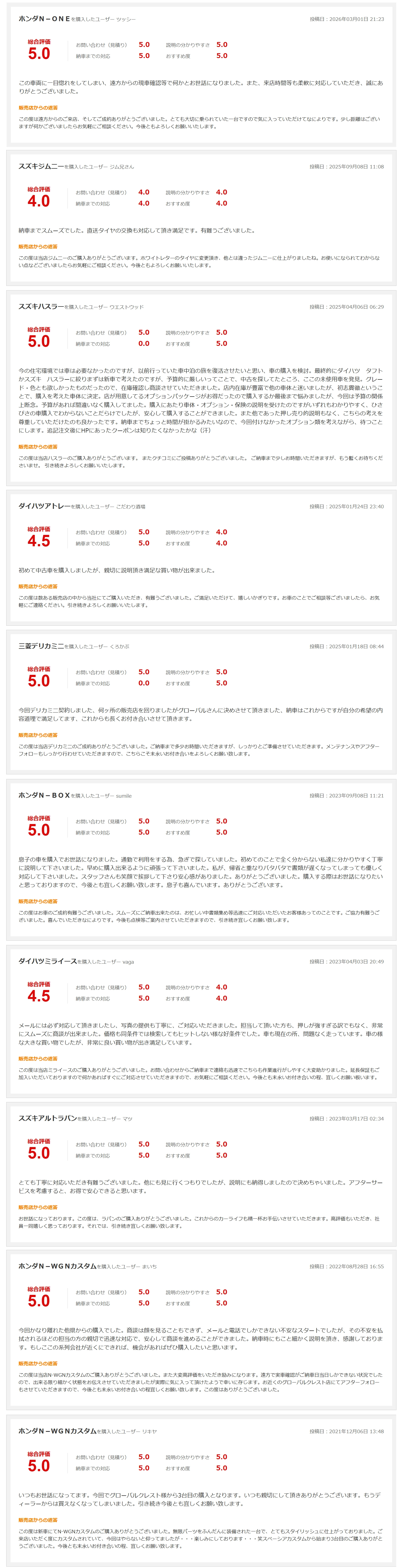 GC横浜新子安店 お客様の声
